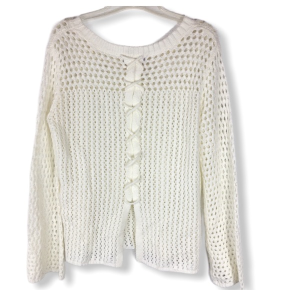 Flying Tomato Sweaters - 5/$25 Flying Tomato Sweater Lace-Up Back Detail M